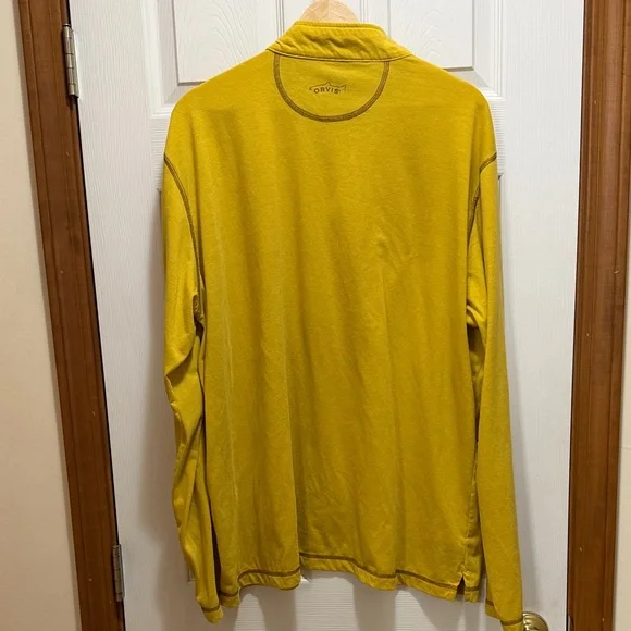 Orvis Yellow Quarter-Zip Sweatshirt - Picture 3 of 3